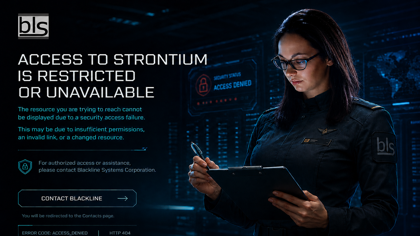 Blackline Systems Corporation access restricted or unavailable error page